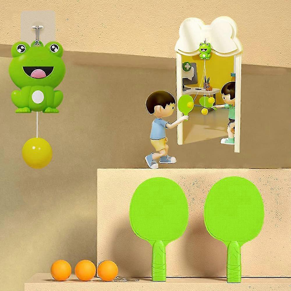 Indoor Hanging Table Tennis Trainer Set, Children's Pingpong Trainer Hanging Piang Pong Paddle Set Parents Child Interaction Game Toy