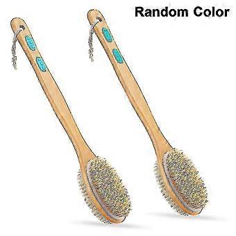 Dual-sided Bath Er Brush Back Scrubber Exfoliator - Exfoliating Brush med stiv bust og myk nylon bust F