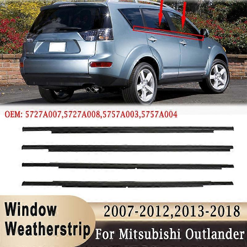 4 قطع نافذة زجاجية Weatherstrip الجانب صب الباب تقليم الختم لميتسوبيشي أوتلاندر 2007-2012 2013-2018 5727A007 5727A008