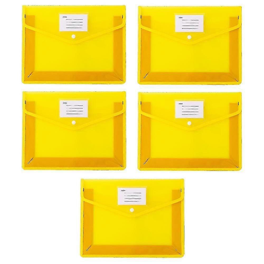 5 Pcs Plastic Folder With Snap Closure Clear Document Plastic File Folders Letter Size