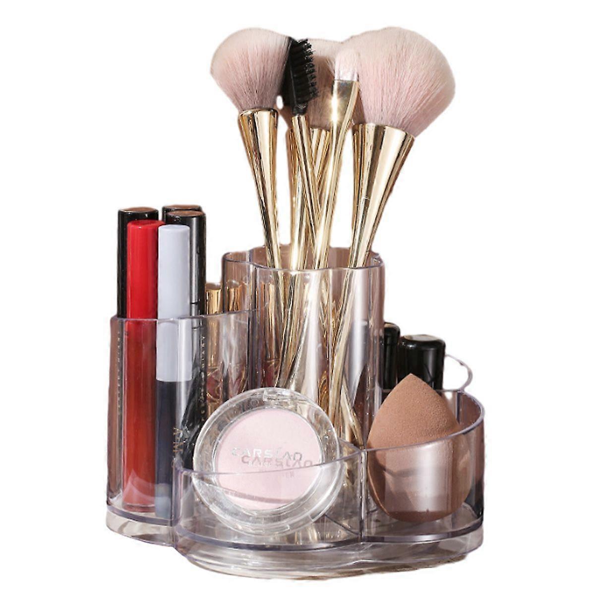 منظم مكياج دوار بزاوية 360 درجة ، حامل تخزين مستحضرات التجميل ، رف مع 6 مقصورات ، فرشاة مكياج ، منظم ملمع الشفاه ، خزانة حمام ، مكتب O