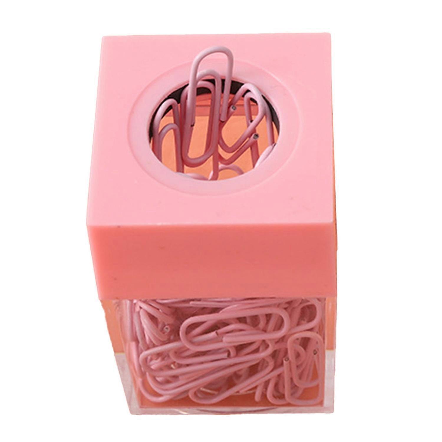Magnetic Paperclip Dispenser Large Capacity Transparent Paper Clip Storage Organizer for Desk School