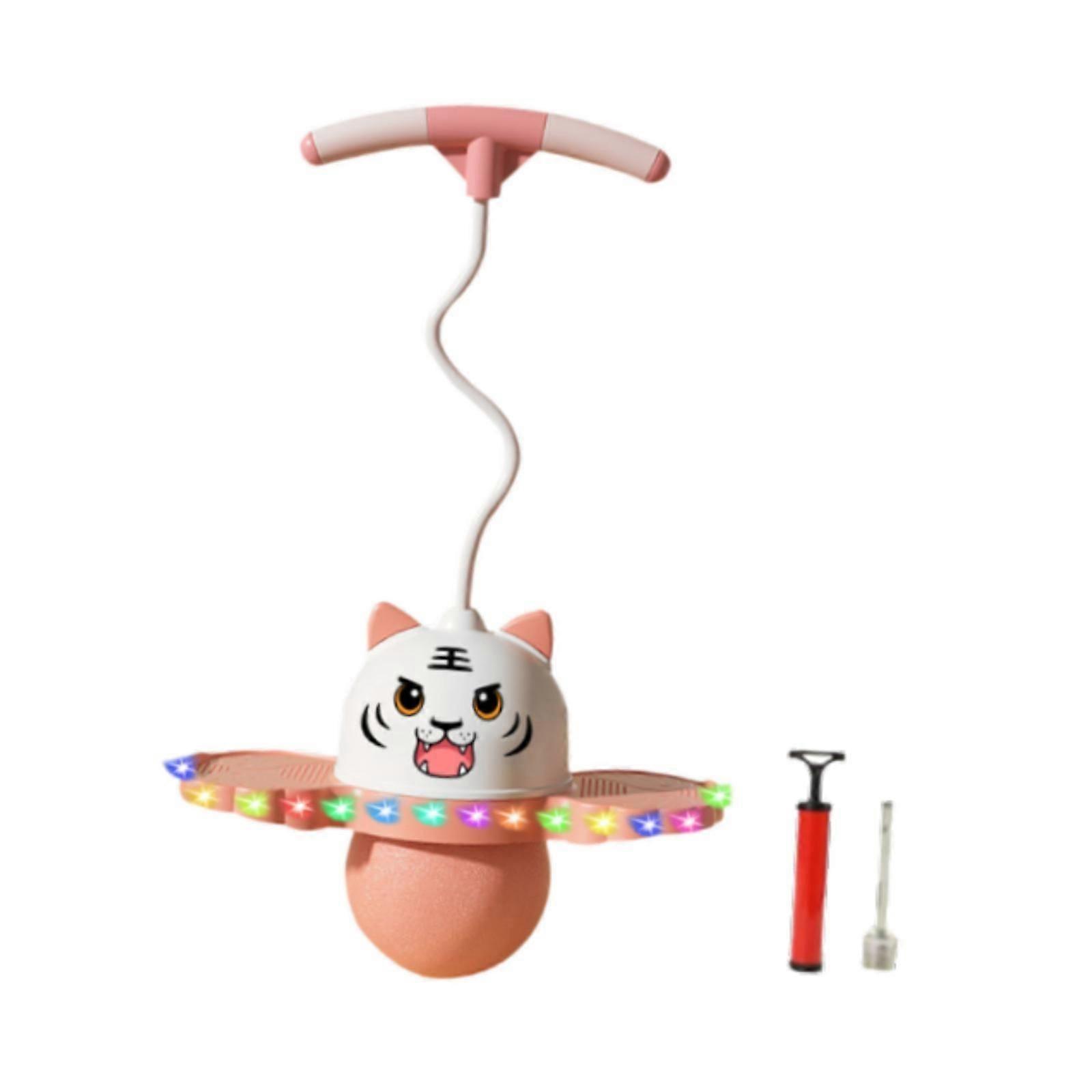 Pogo Ball with Handle Jump Board for Exercise Balance Ability Sports Fitness Pink