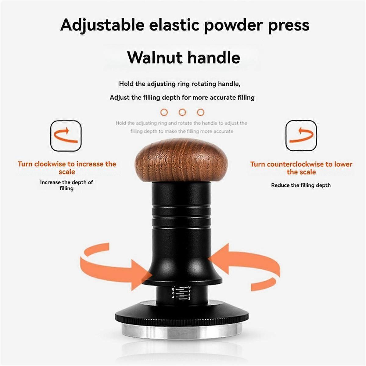 Elastic Tamper Balanced Force Filling Powder Hammer Adjustable Press Coffee Impact Powder Hammer 58