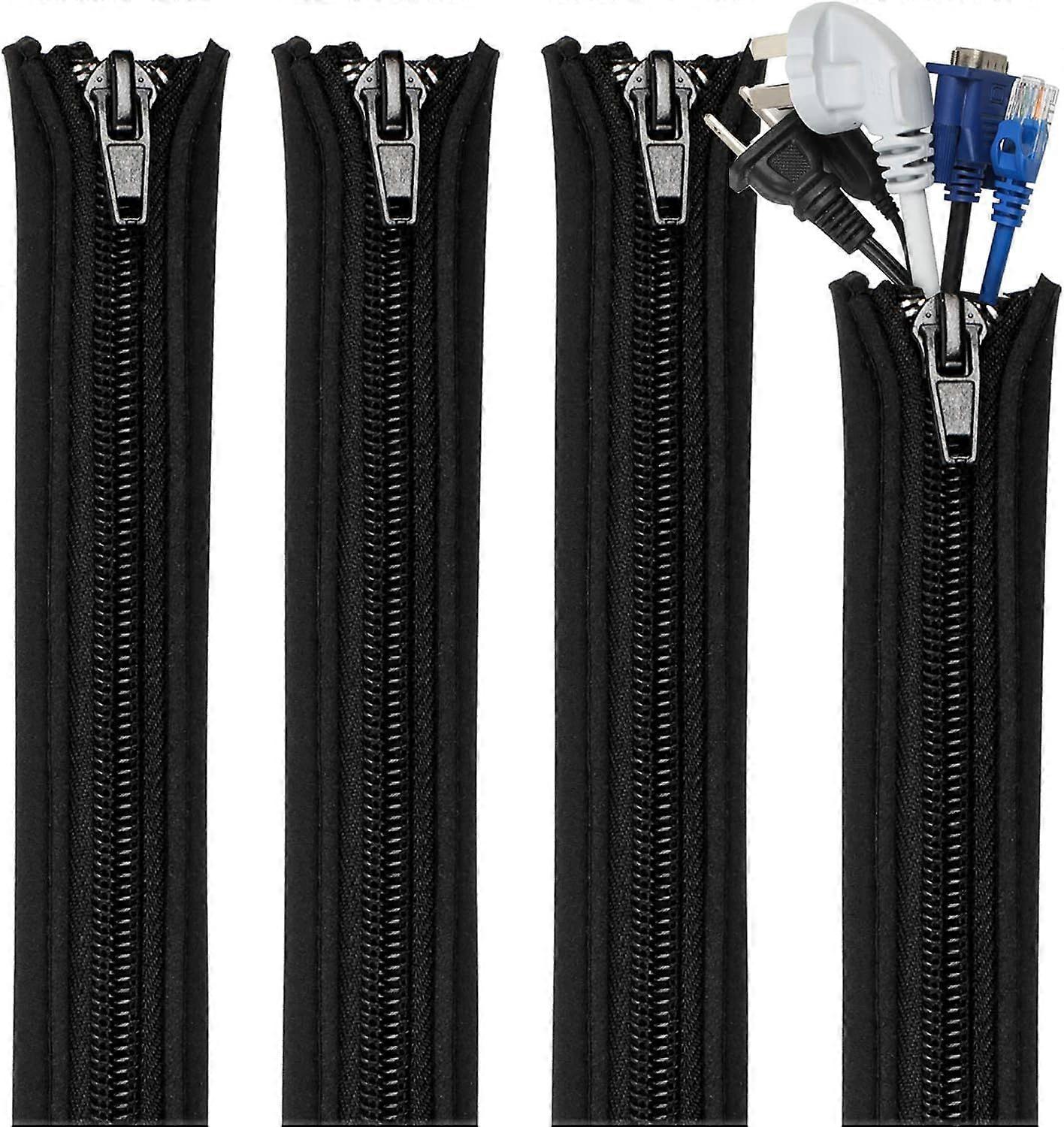 Cable Sleeve, with Zipper, Practical, Durable, Safe, 4 Pieces in Total