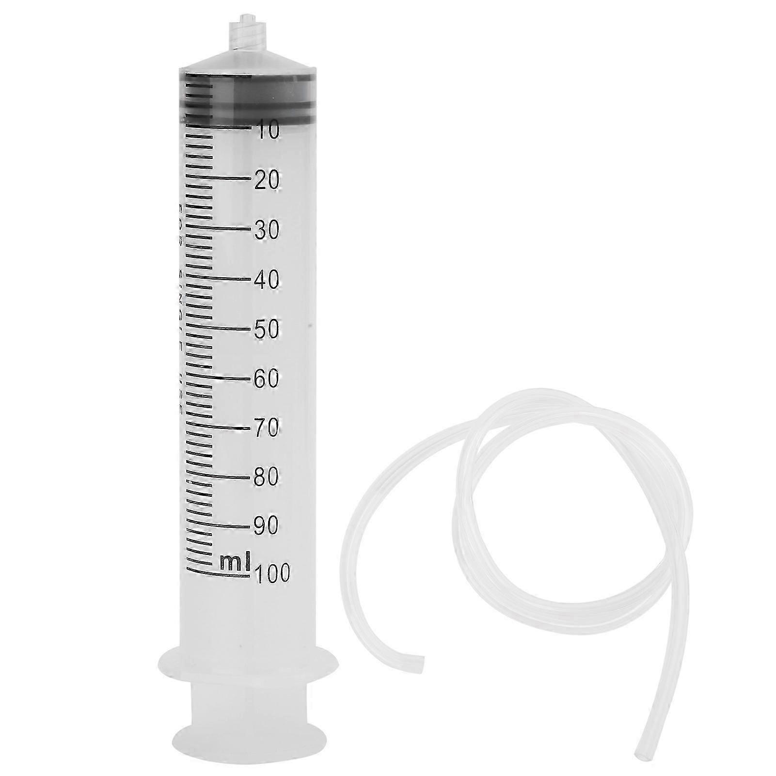 チューブカテーテル付き大口径プラスチックシリンジ測定ディスポーザブルツール透明100ML