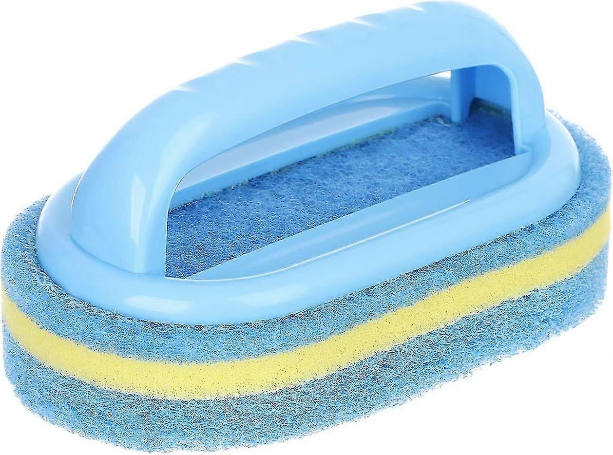 Handheld Sponge Cleaning Brush Plastic Bathtub Cleaner - Durable Bathroom Kitchen Tool