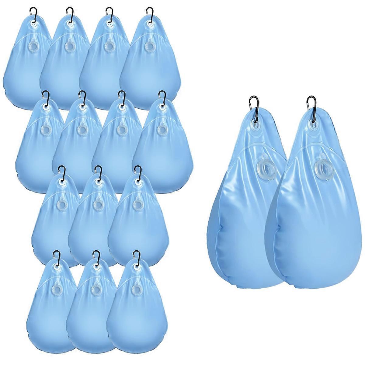 16Packs Round Pool Cover Weights with Hooks, PVC Leakproof Above Ground Pool Cover Weights for Winter Pool Cover