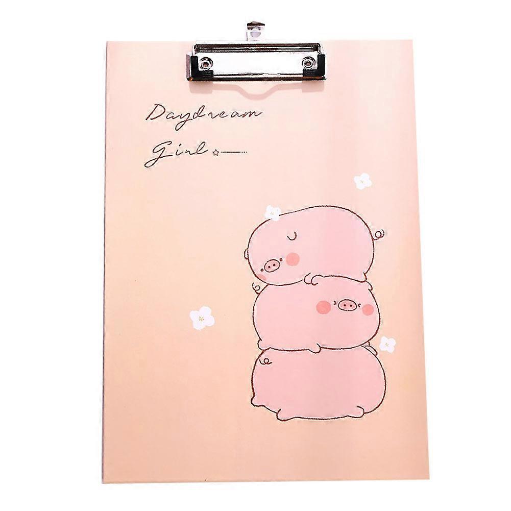 Cartoons A4 Document Paper Folder Data Writing Paper Plate Clip Pad Board(Three pigs)
