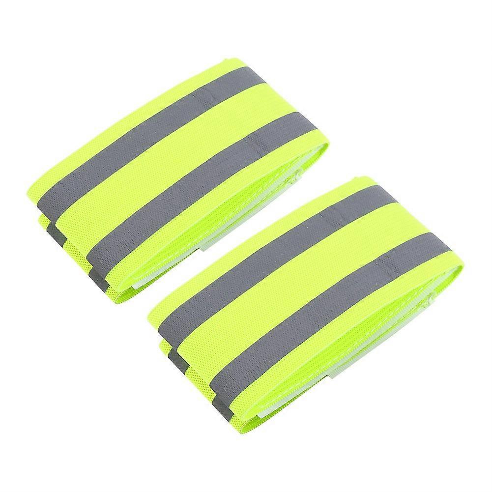 2pcs High Visibility Double Reflective Strips Elastic Wristbands Ankle Bands For Waling Cycling