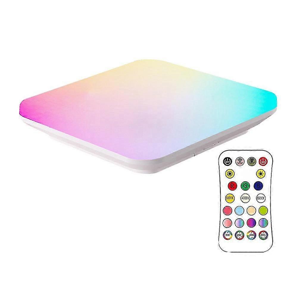 24w Rgbcw Square Ceiling Light 2700k-6500k Dimming Color Phantom Color Smart Remote Control Panel L
