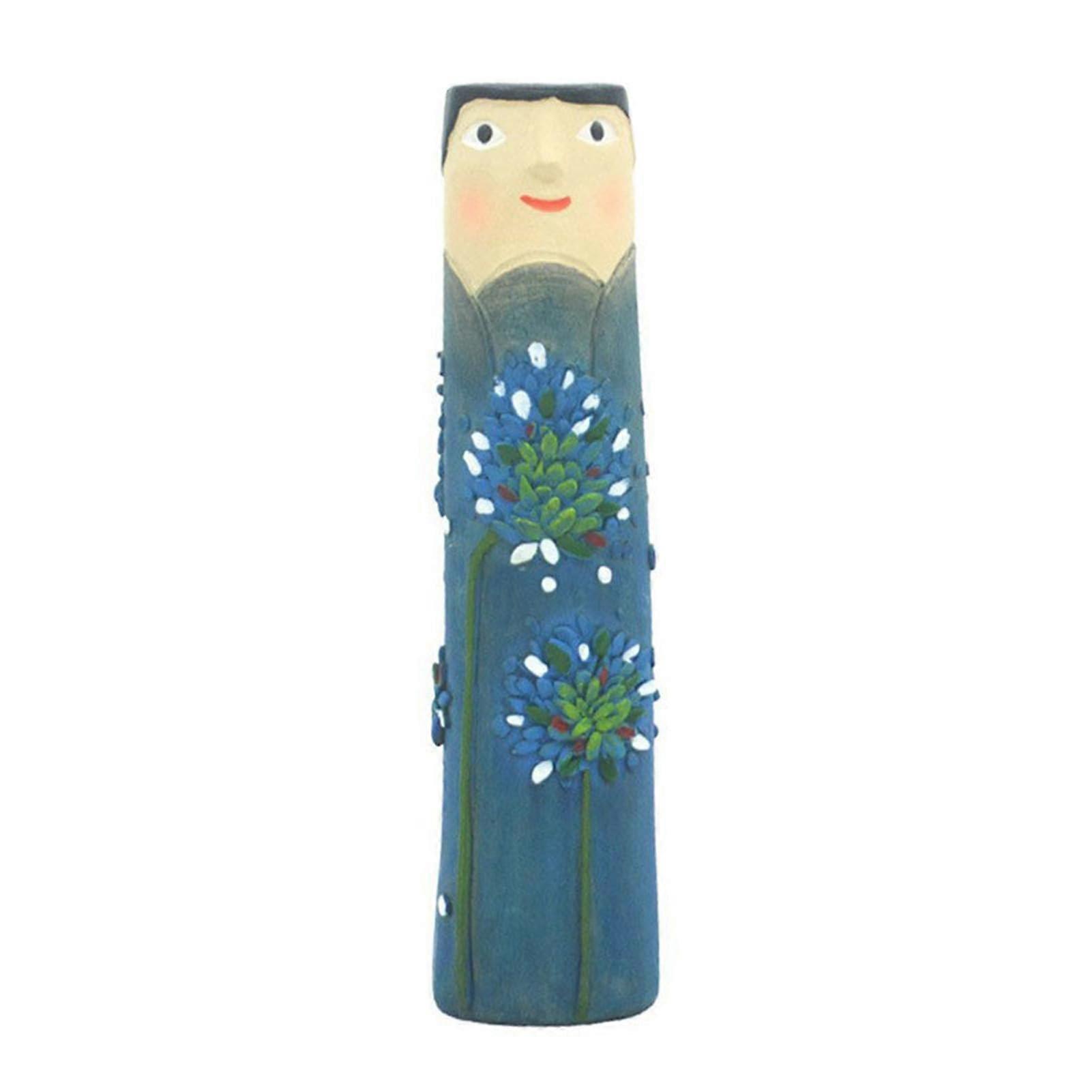 Spring Family Bud Vases, Creative Bohemian Resin Character Flower Vase for Decor