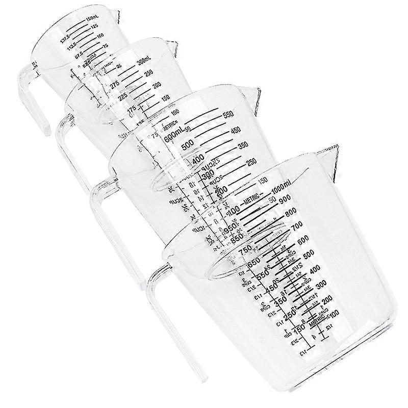 JUSCH Plastic Measuring CupBPA Free Plastic Clear Heat-resistant with Angled Grip and Spout Stackable Liquid Measuring Cup for Kitchen Use-93swer