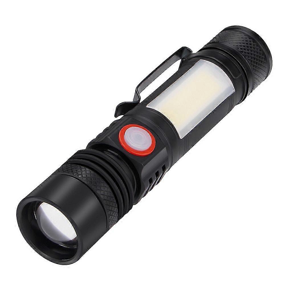 LED Flashlight Waterproof Flashlight Torch Zoom T6+COB Flashlight with a Clip Portable Hand Light
