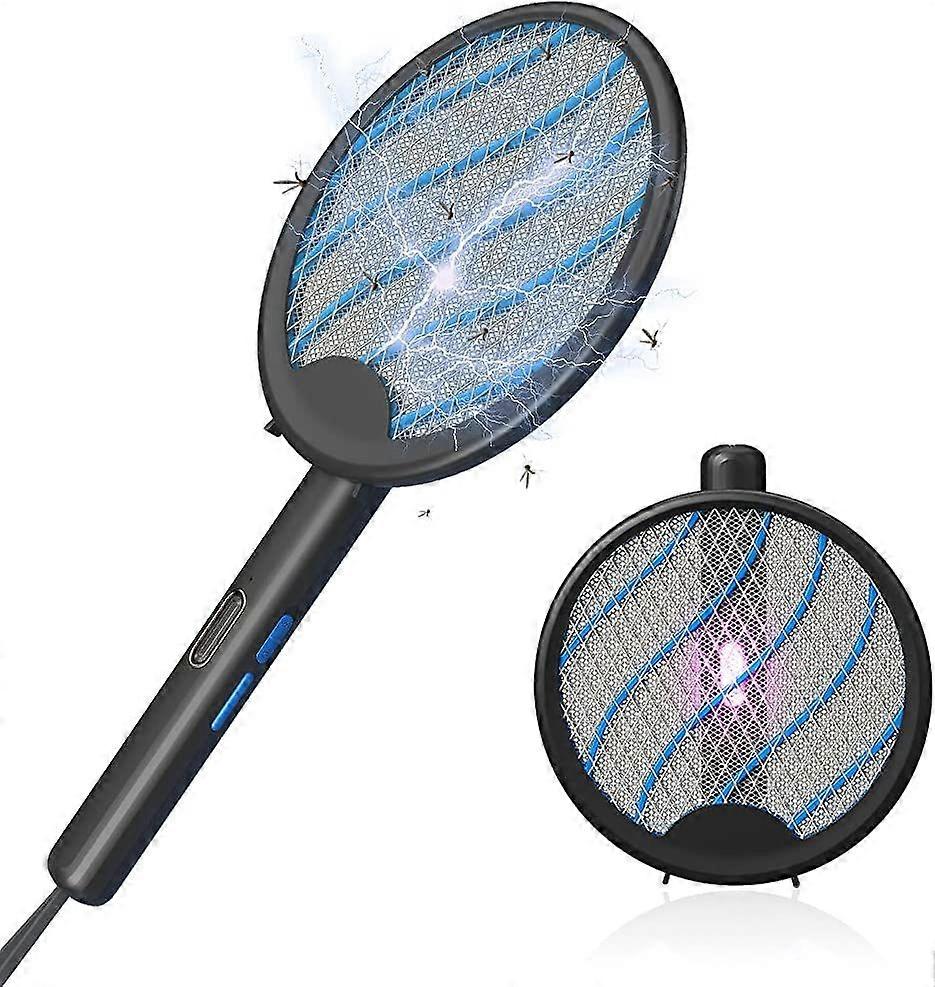 Electric Fly Swatter Bug Zapper Racket Rechargeable Collapsible