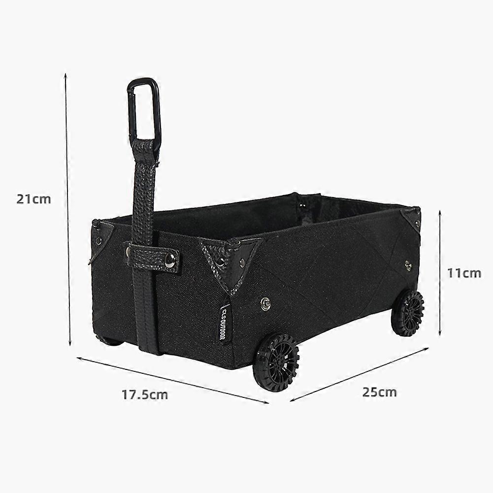 Mini RV Tissue Box Canvas Foldable Shopping Cart Folding Cart Utility Wagon Waterproof Outdoor Home Storage