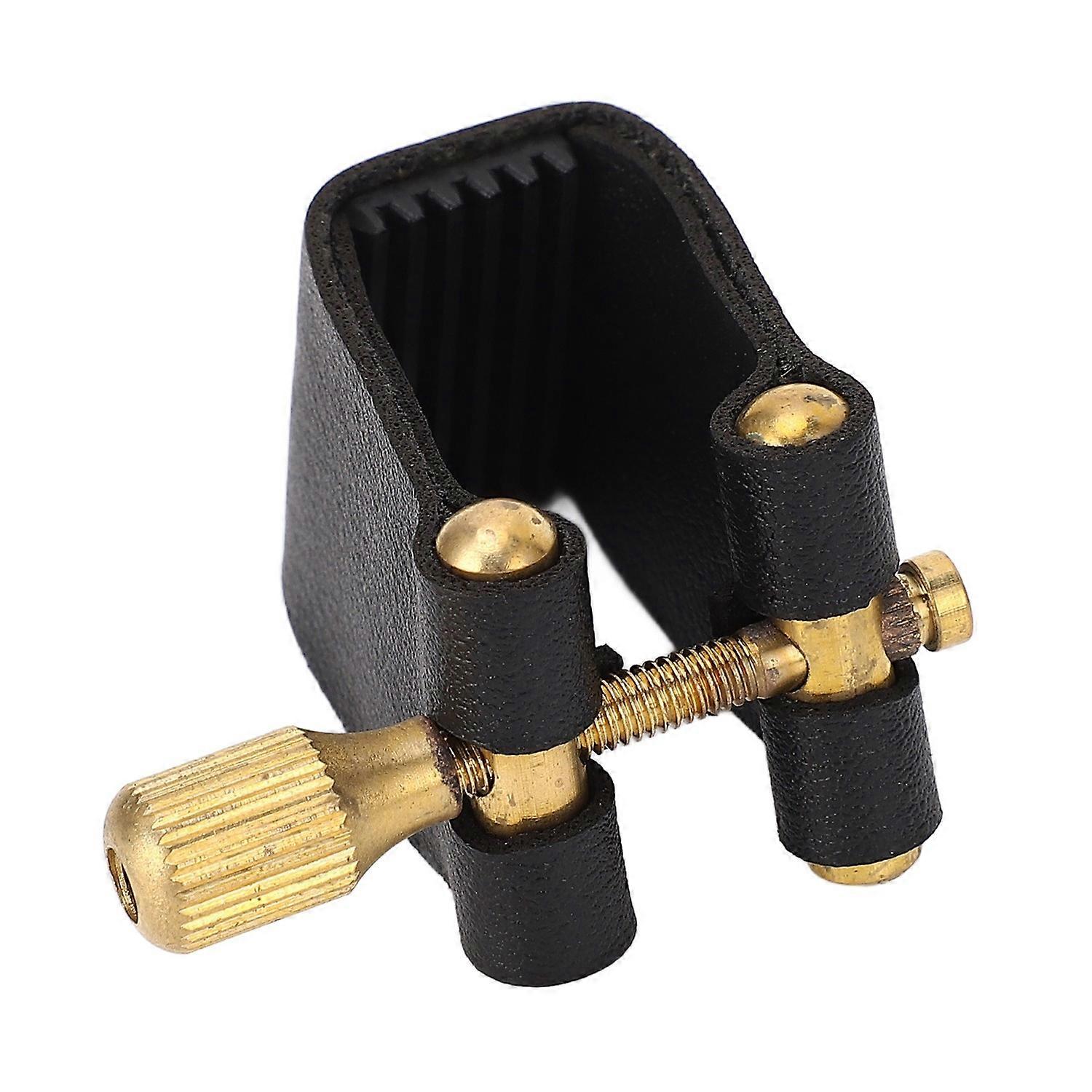 Saxophone Leather Ligature Fastener Compact Professional Replacement for Sax Mouthpiece C Type Tenor