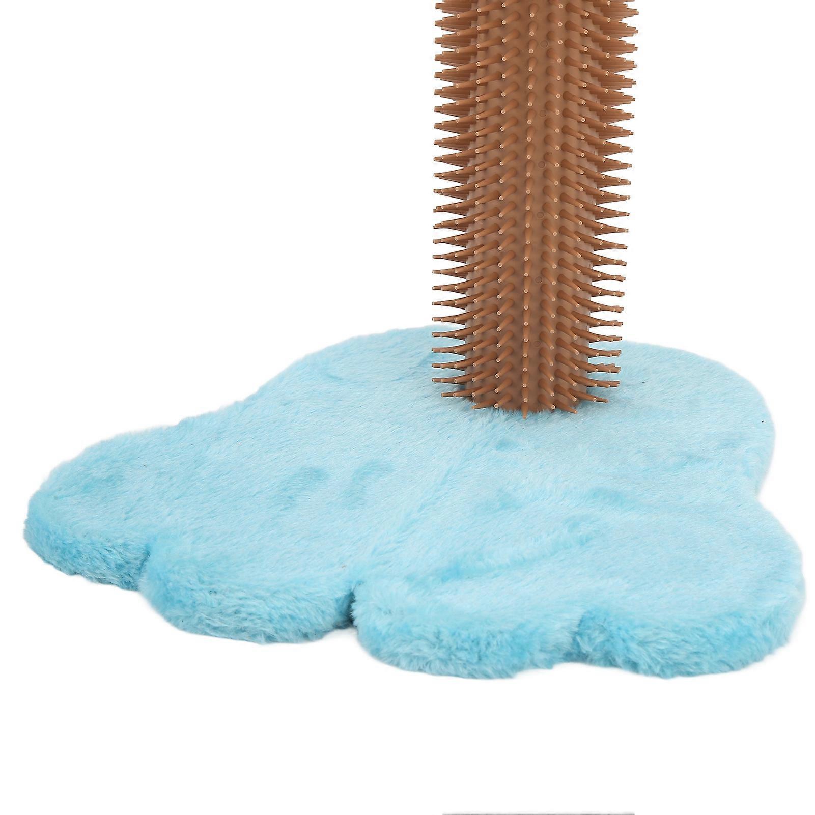 19 Inches Tall Blue Cat Scratching Post with Plush Ball (Paw Shape Base)