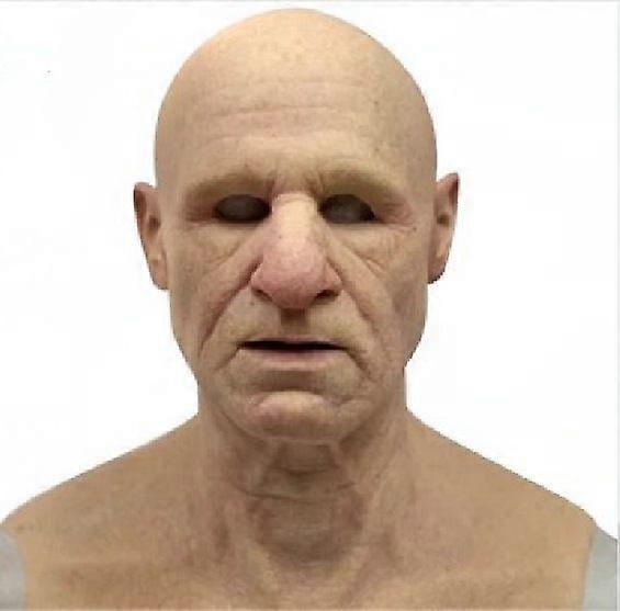 Old Man Mask - Realistic Halloween Latex Human Wrinkle Face Mask Type 8