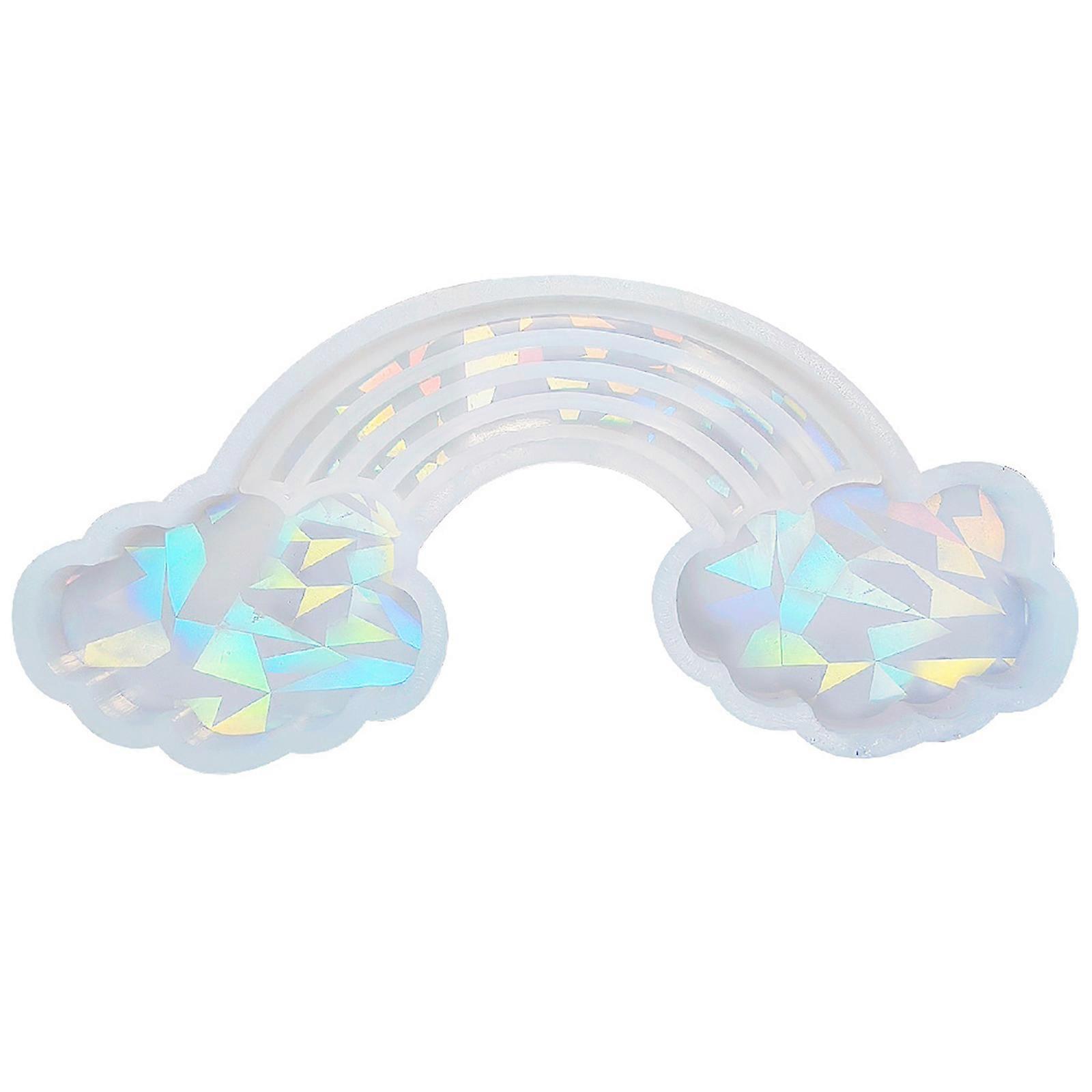 Moule à bougie holographique en forme d’arc-en-ciel moule en silicone Moules à savon d’aromathérapie pour les ateliers Ornements en résine faits à la main Clair
