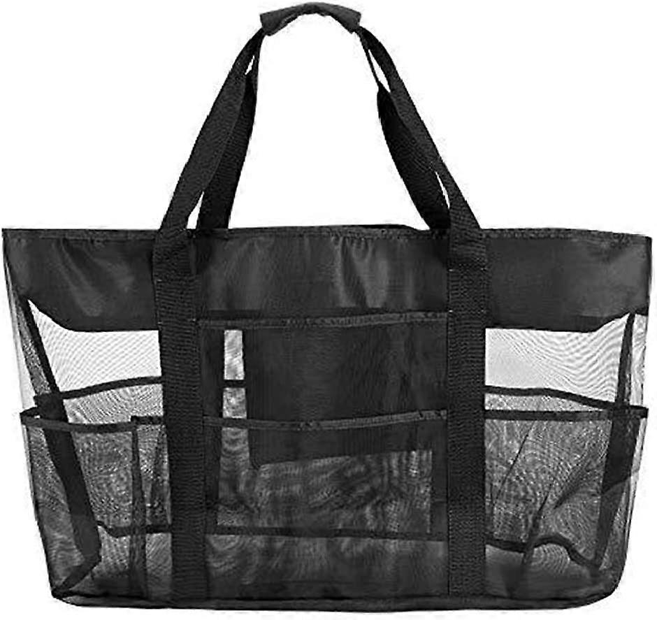 حقيبة شاطئ شبكية حمل، حقيبة كتف قابلة للطي، بقالة كبيرة الحجم للسفر 70x18x45 سم