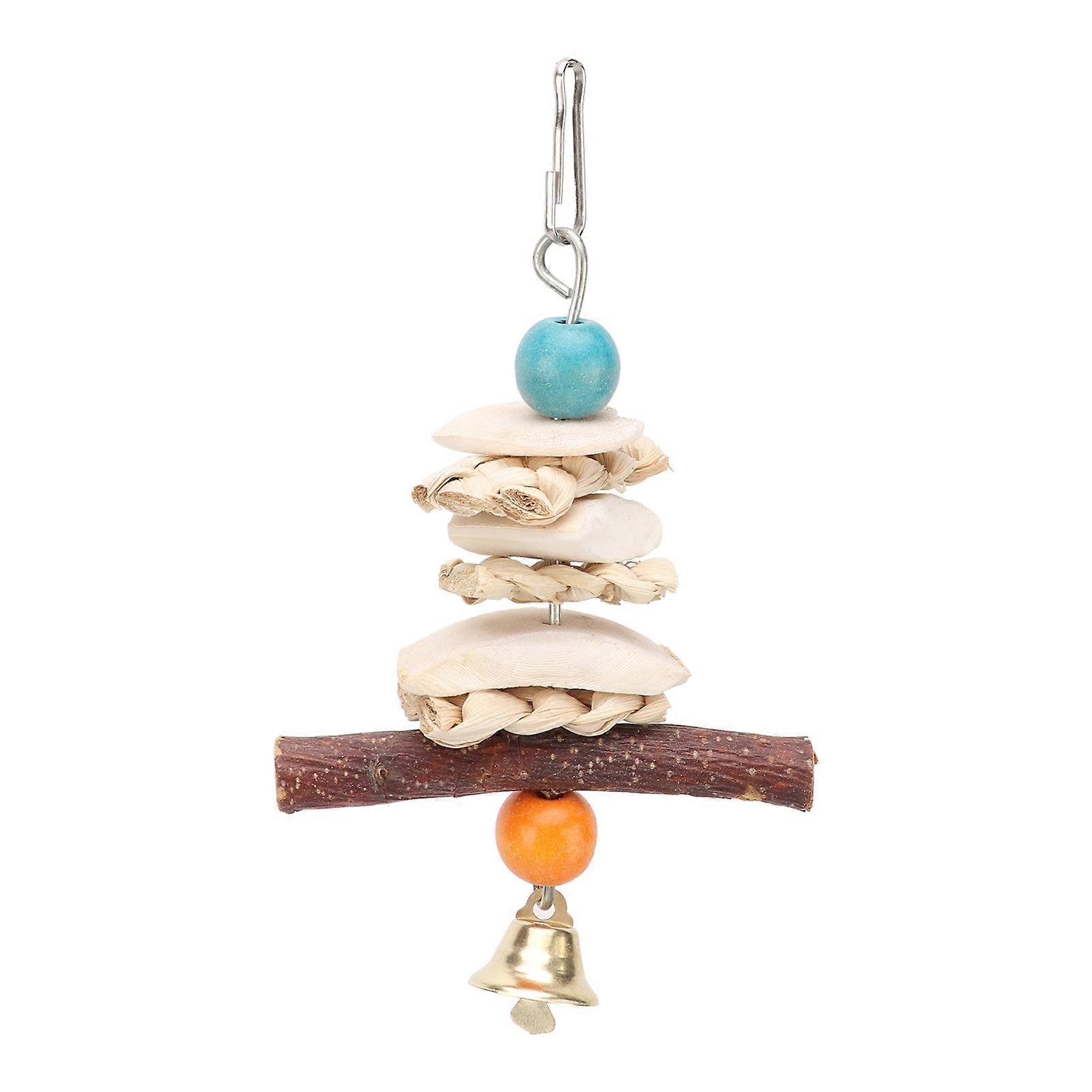 Cuttlebone Toys Hanging Parrot Chewing Toys with Bell for African Grey Parrots and Budgies, Natural Safe Material