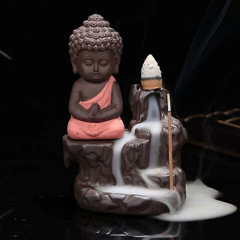 Backflow Incense Burner - Ceramic - With 10 Orange Incense Cones