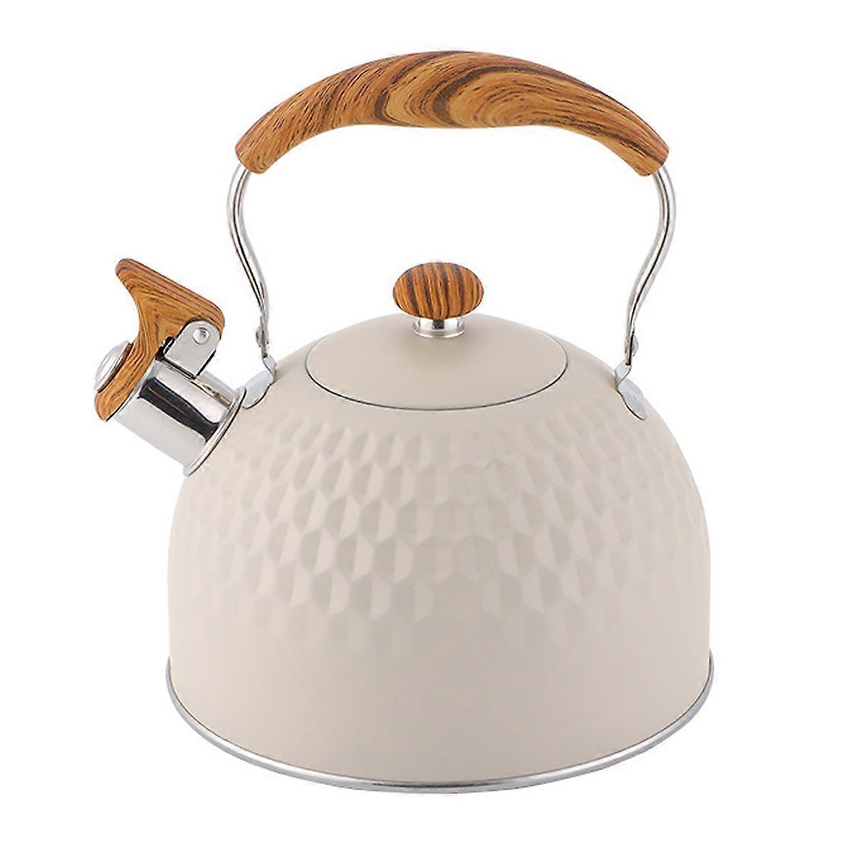 Sound Reminder Tea Kettle, Stainless Steel Whistling Coffee Pot with Folding Handle, User-Friendly Design for Safe Handling, Fast Heating, 2.5 Liter