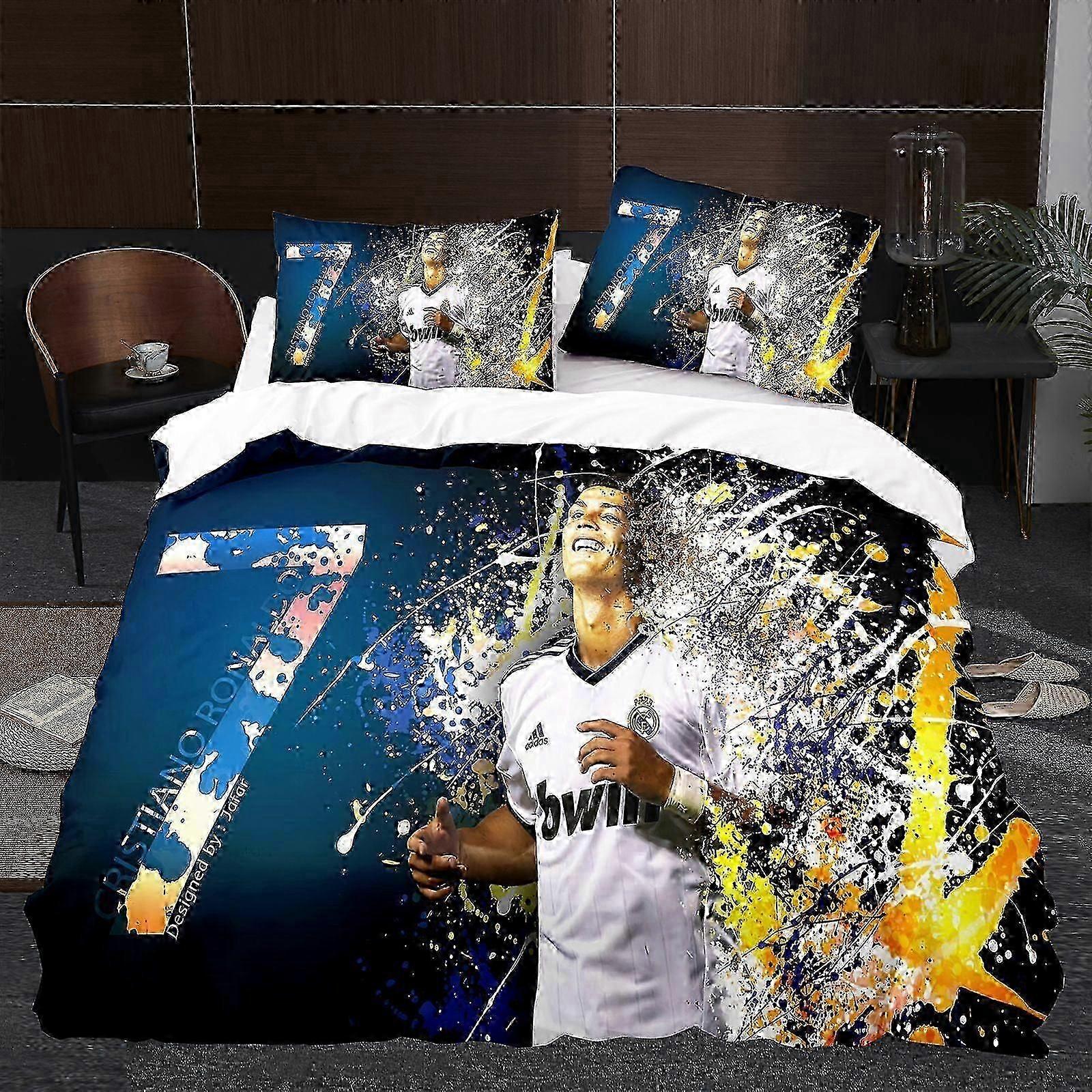 v1999 Lençóis Soccer Superstars roupa de cama conjunto de três peçasimpresso em 3D, leve e confortável capa de edredom fronha de cama (1 capa de edredom e 2