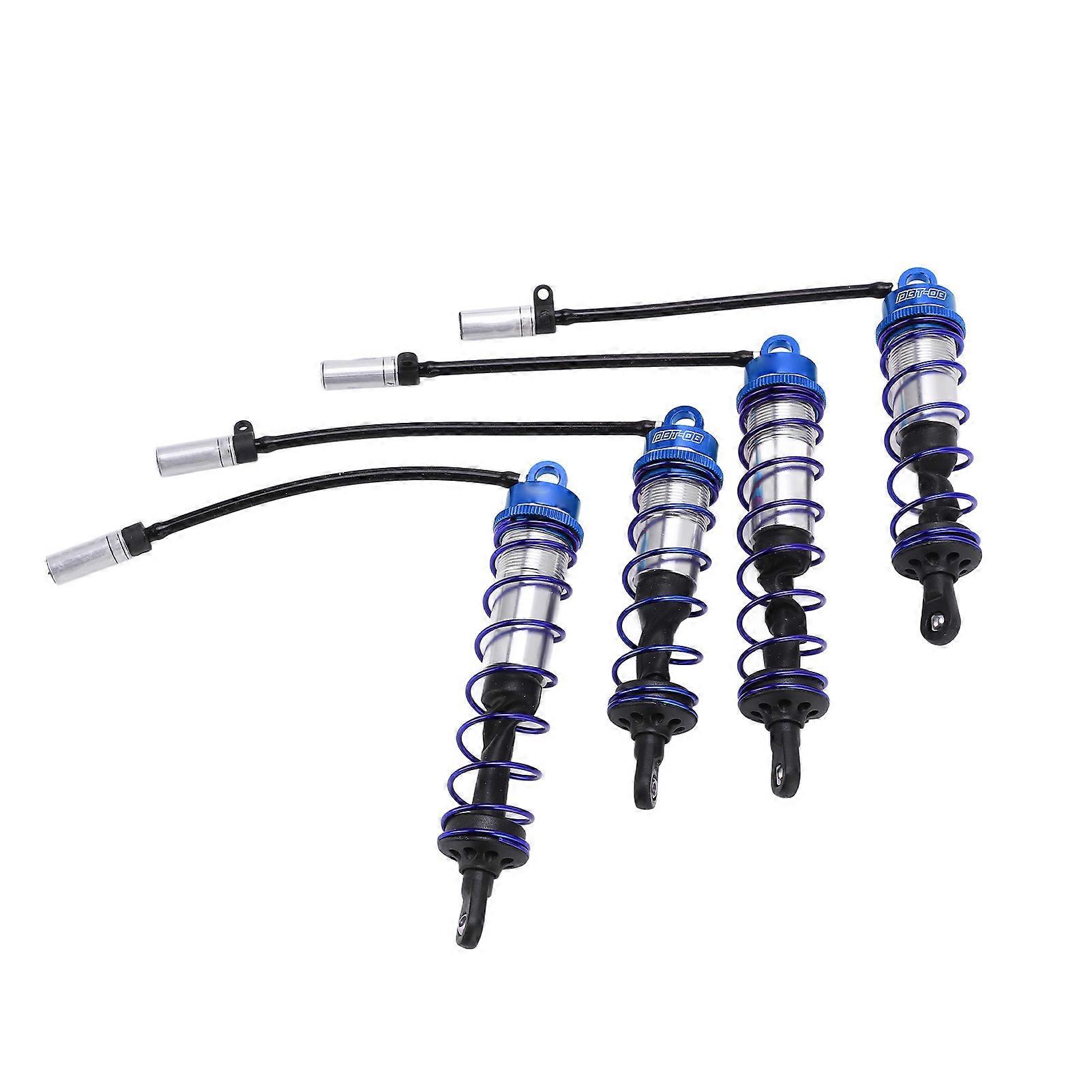 4PCS RC Shock Absorber Set Oil Adjustable Front Rear Damper Set Simulate Metal for 1/8 RC Car CrawlerDark Blue