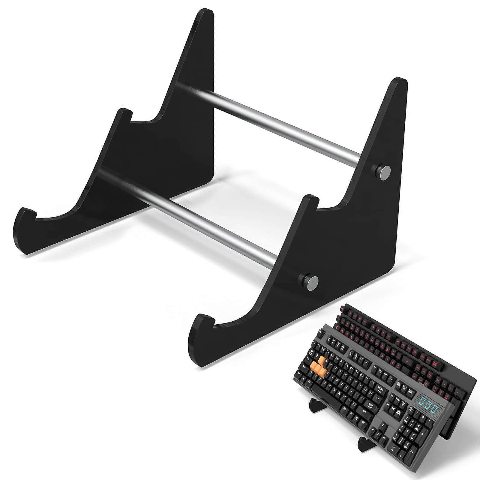 Black Acrylic Keyboard Stand for Gaming Keyboards, Adjustable Height, Compatible with Mechanical Keyboards, Durable Design