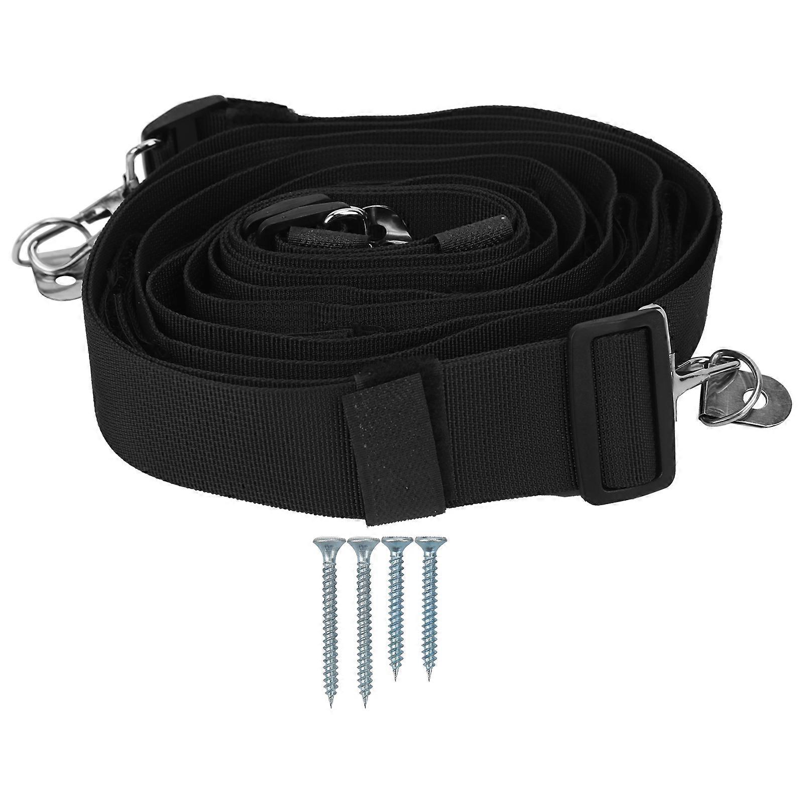 2Pcs Adjustable Vehicle Mounted Fishing Rod Rack Fixed Belt Hook and Loop 7‑Hole Polyester