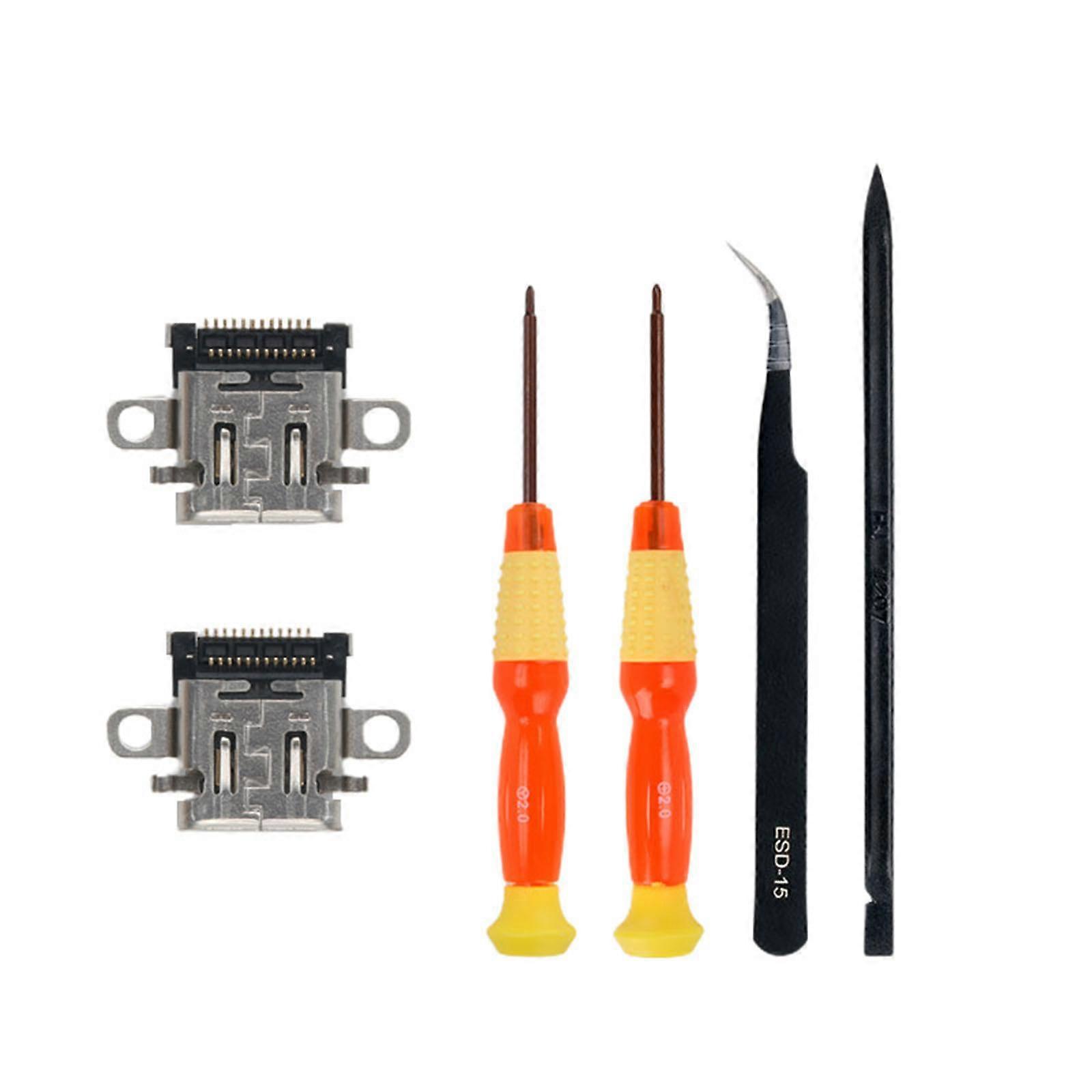 Gold Plated Connector Charger Port Socket Replacement Suitable for NS/NS Lite/NS OLED Gaming Console Corrosion Resistant