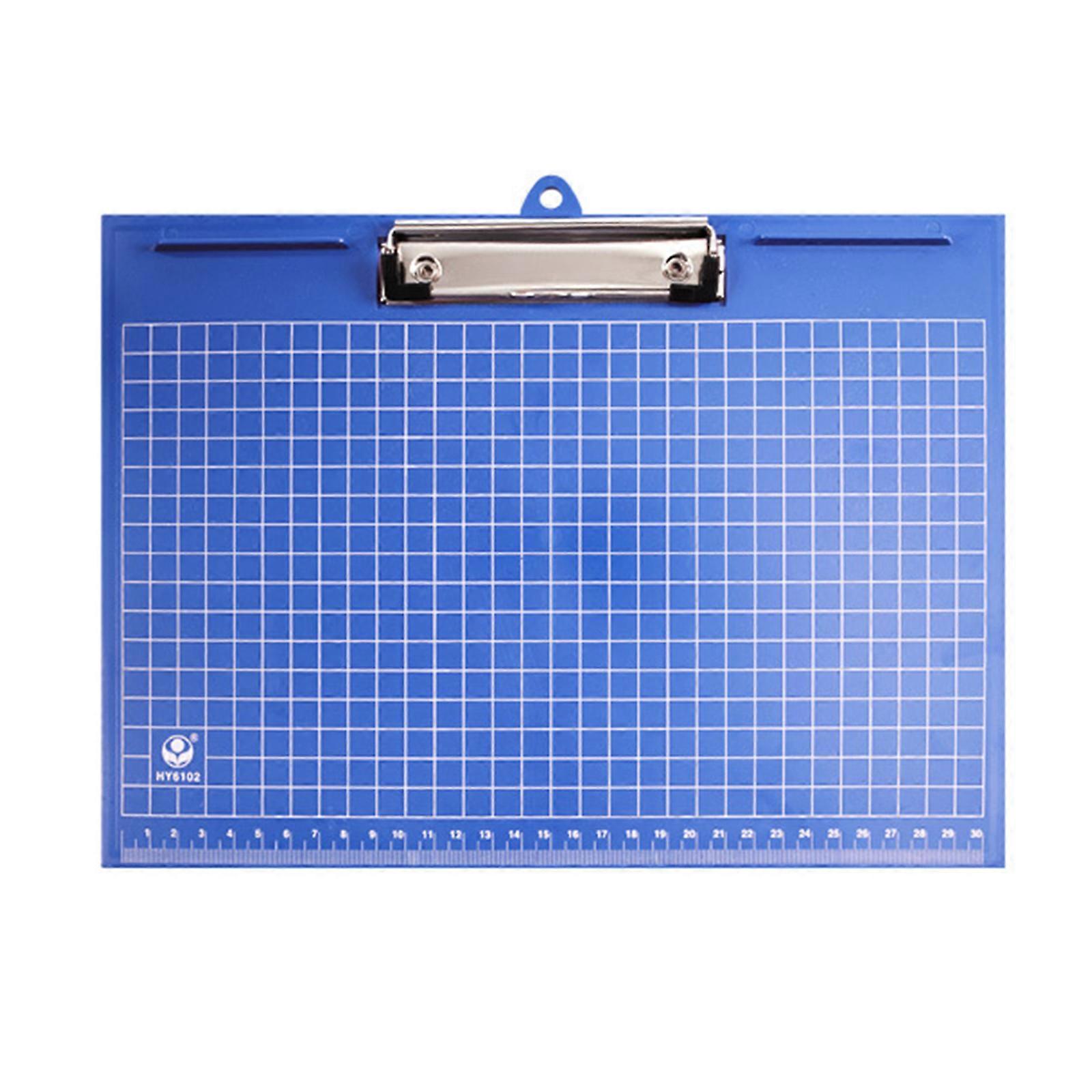 Horizontal Lap Board Plastic Clip Board with Metal Clip for Drawing, Sketching, Office Writing Tablet Clipboard Blue