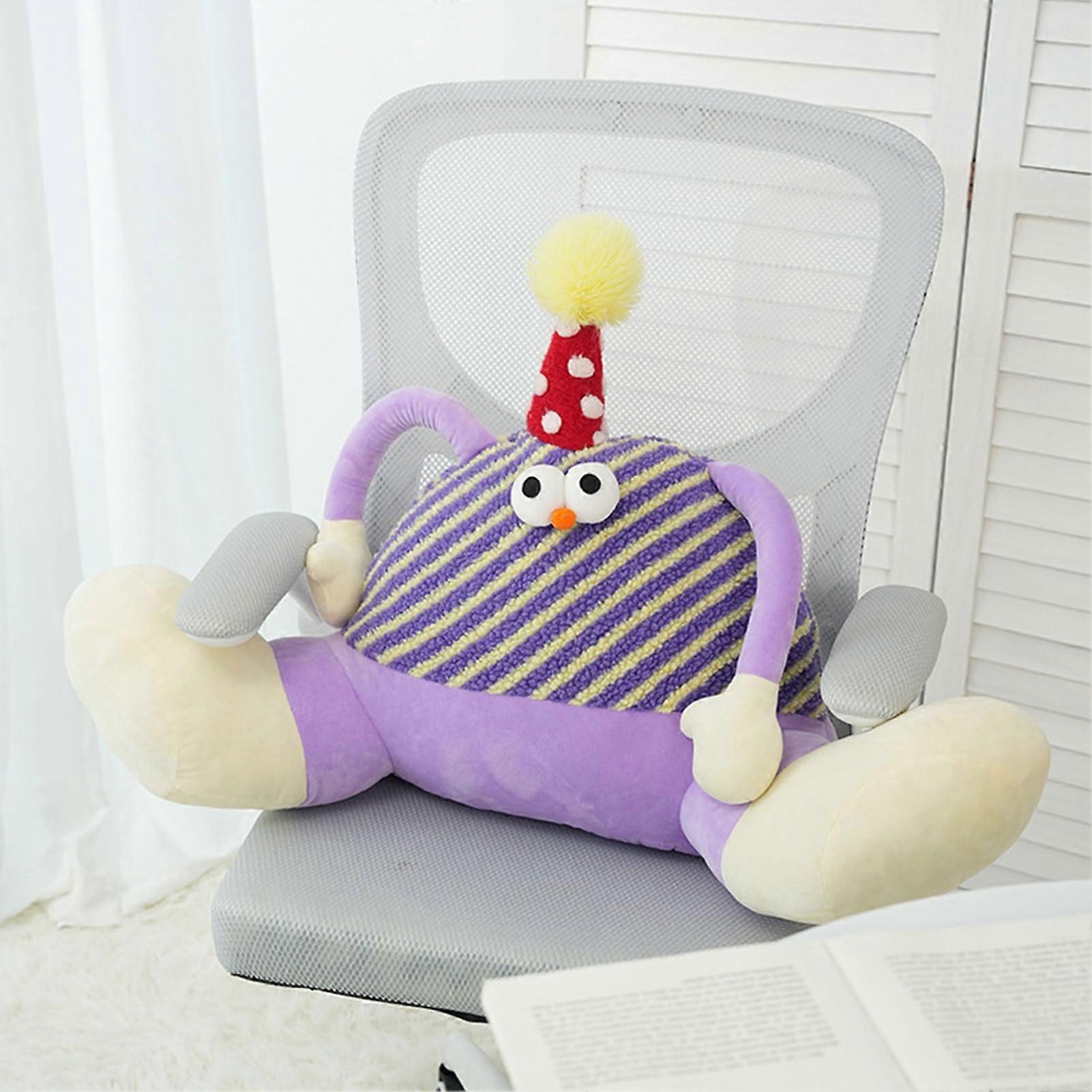 Soft plush chair back pillow for office and sofa comfort