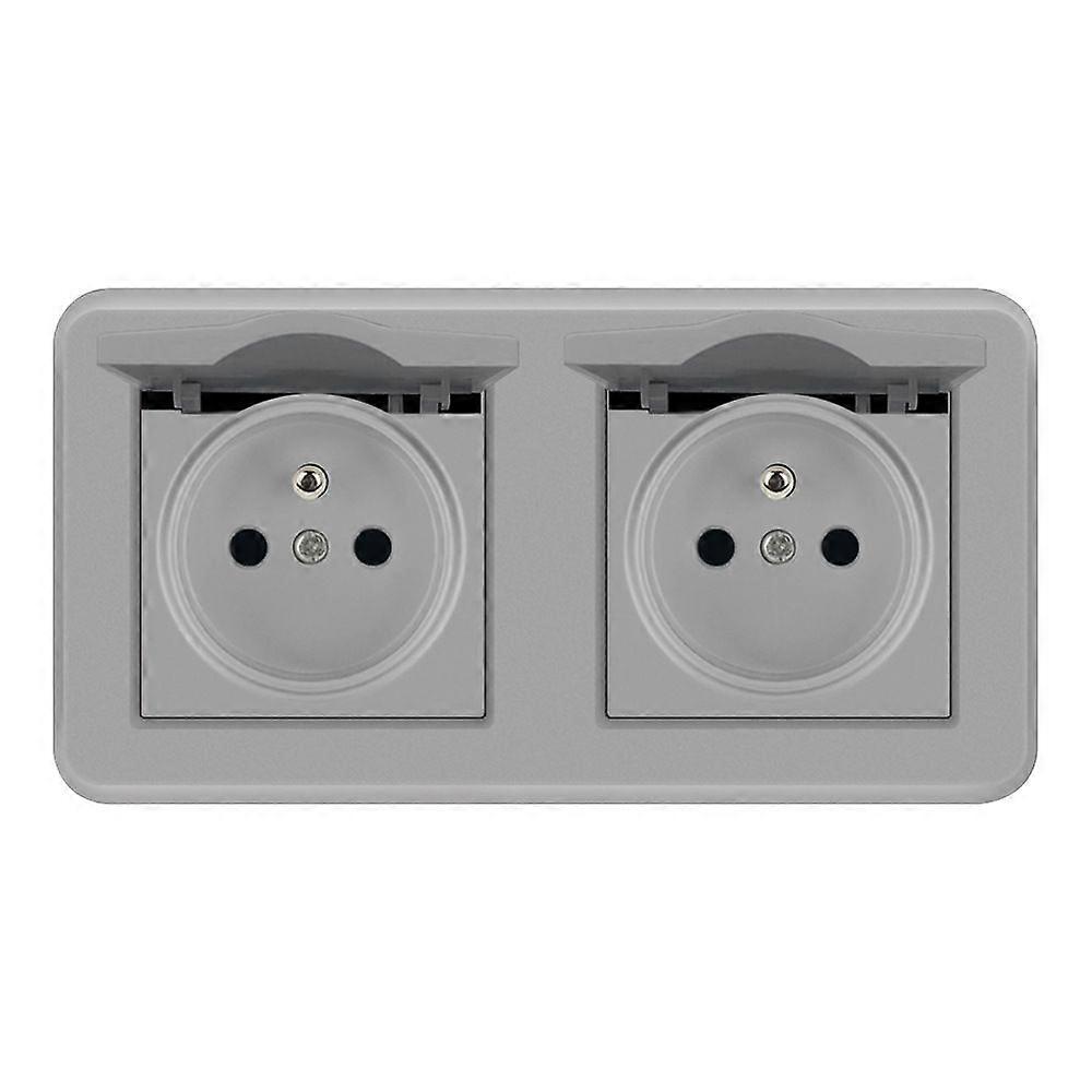 French socket 16A European socket type 82 recessed pc wall socket gray paint 8.2*8.2 CM D