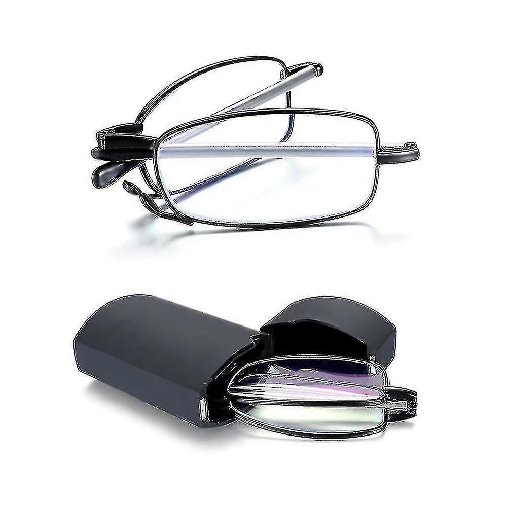 Lunettes de lecture pliantes anti-lumière bleue portables avec étui