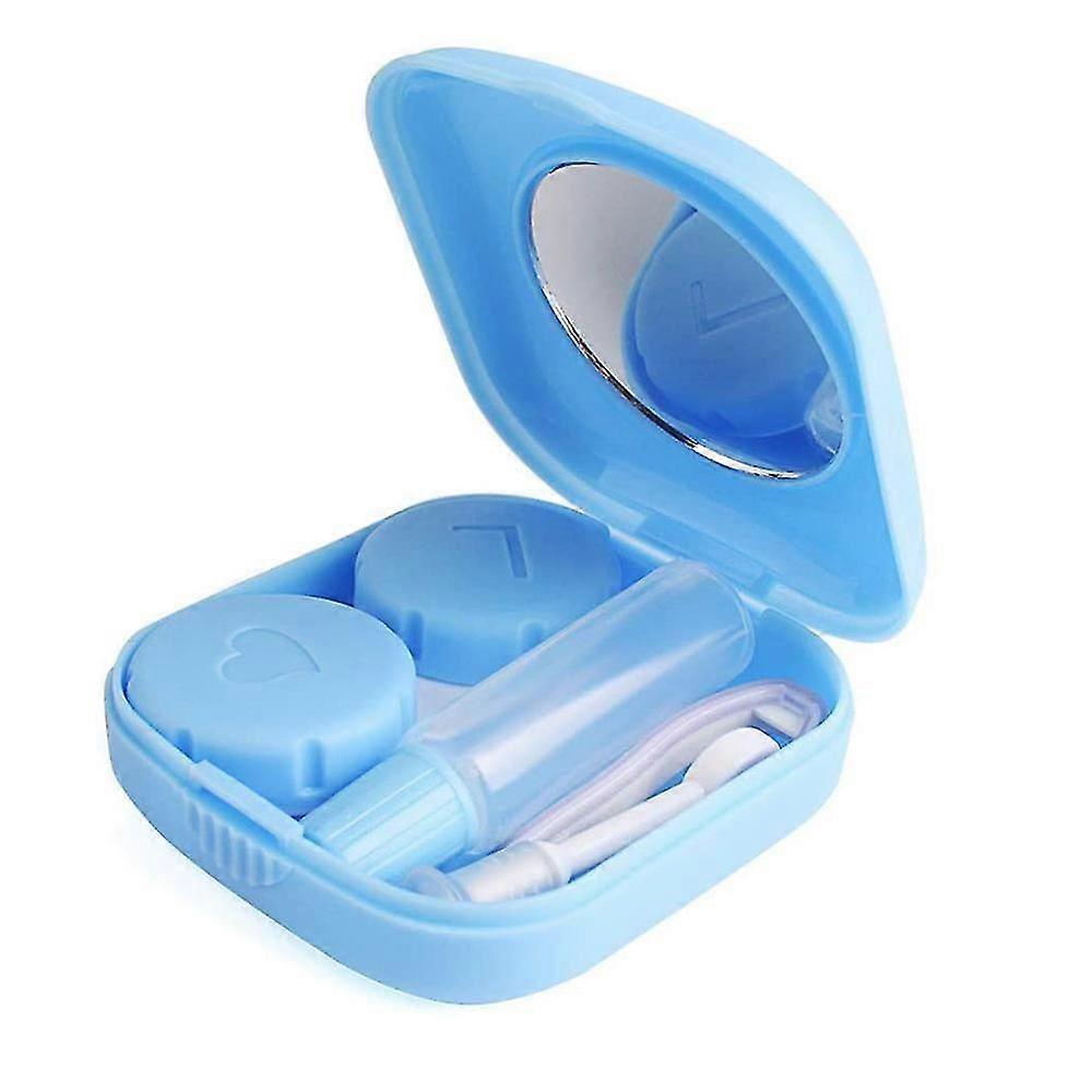 Cute Travel Contact Lens Case Kit - All-in-One Storage with Tweezers, Applicator, and Solution Bottle