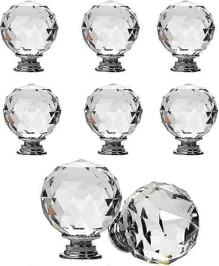Set Of 8 Spherical Crystal Drawer Knobs,diameter 30mm,for Cabinet Drawer(40mm)