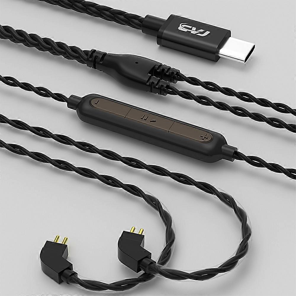 CVJ V6.TC 1.25m Type-C Digital Decoding Oxygen-free Copper Earphone Cable, Style:0.75mm