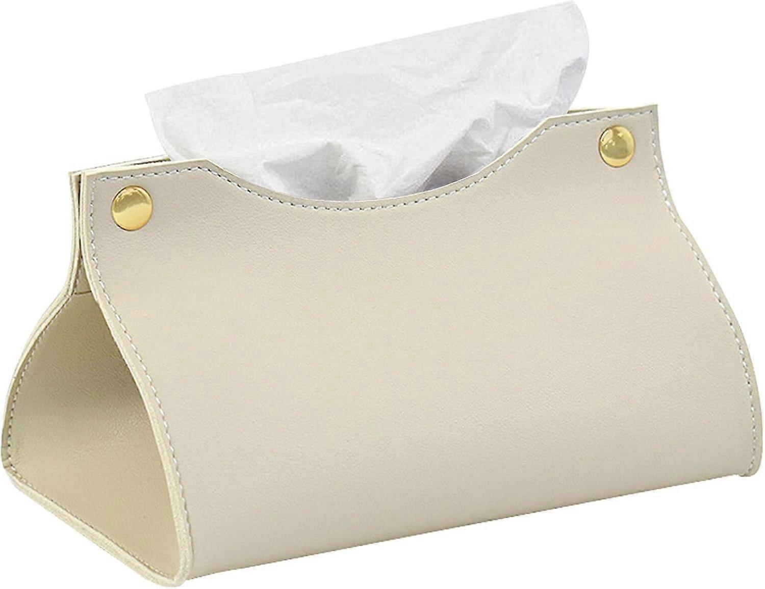 Rectangular Tissue Box Cover Modern PU Leather Tissue Dispenser Box Holder for Home Office Car