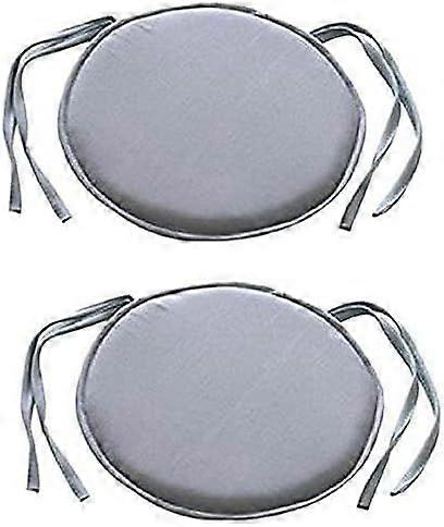Set of 2 (Grey) padded cushions for garden chair with ties 38 x 38 cm