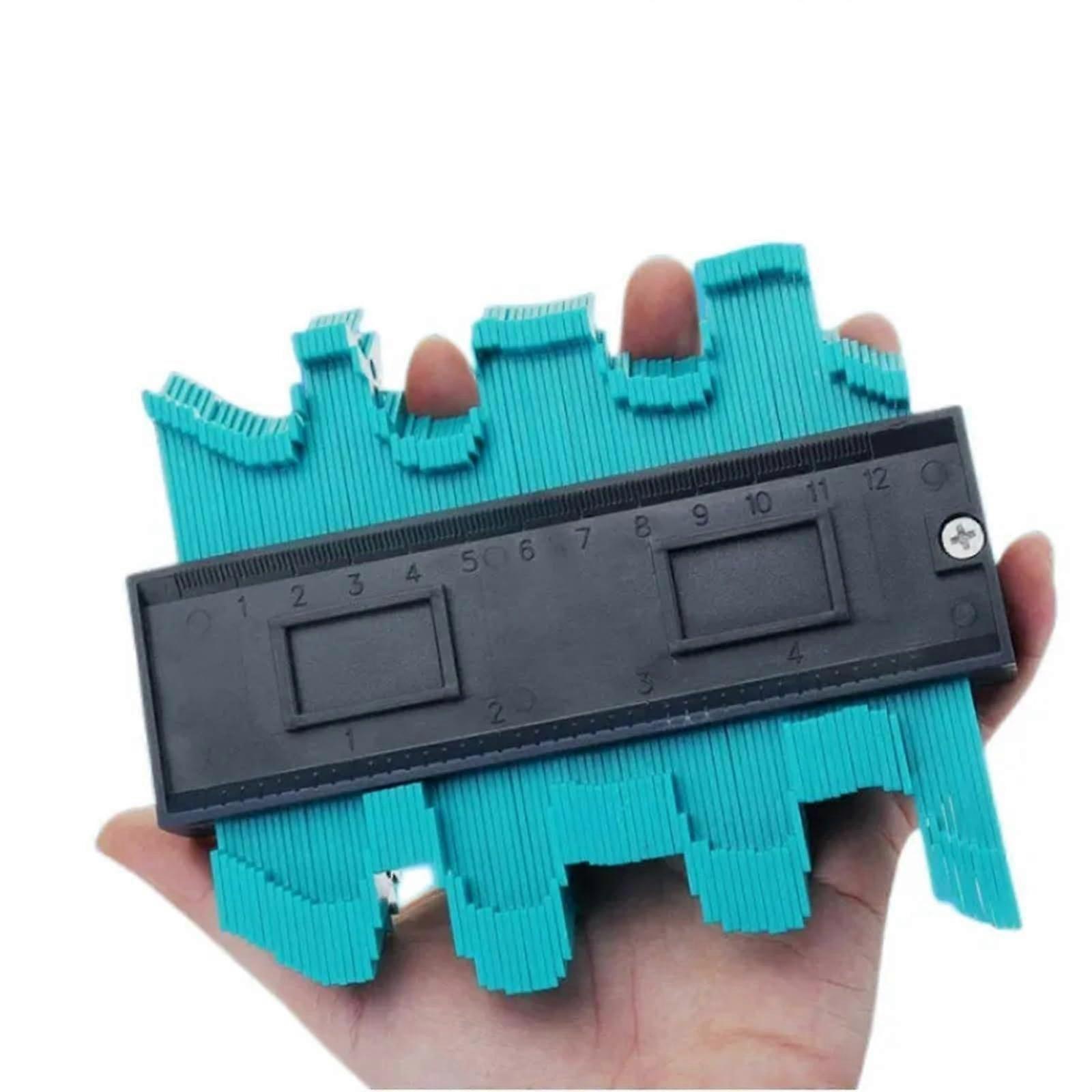 Contour Gauge Cutting Template - 5 Inch Green Woodworking Tool for Accurate Measurements and Construction Projects