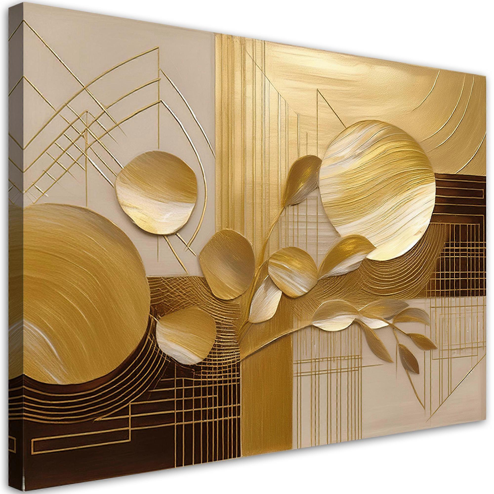 Impression sur toile, Or Glamour Abstraction - 100x70