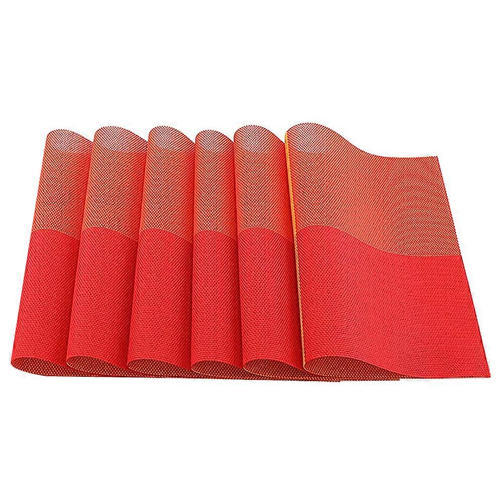 Un ensemble de 6 sets de table en vinyle résistant à la chaleur est antifouling et lavable 45cm*30cm.