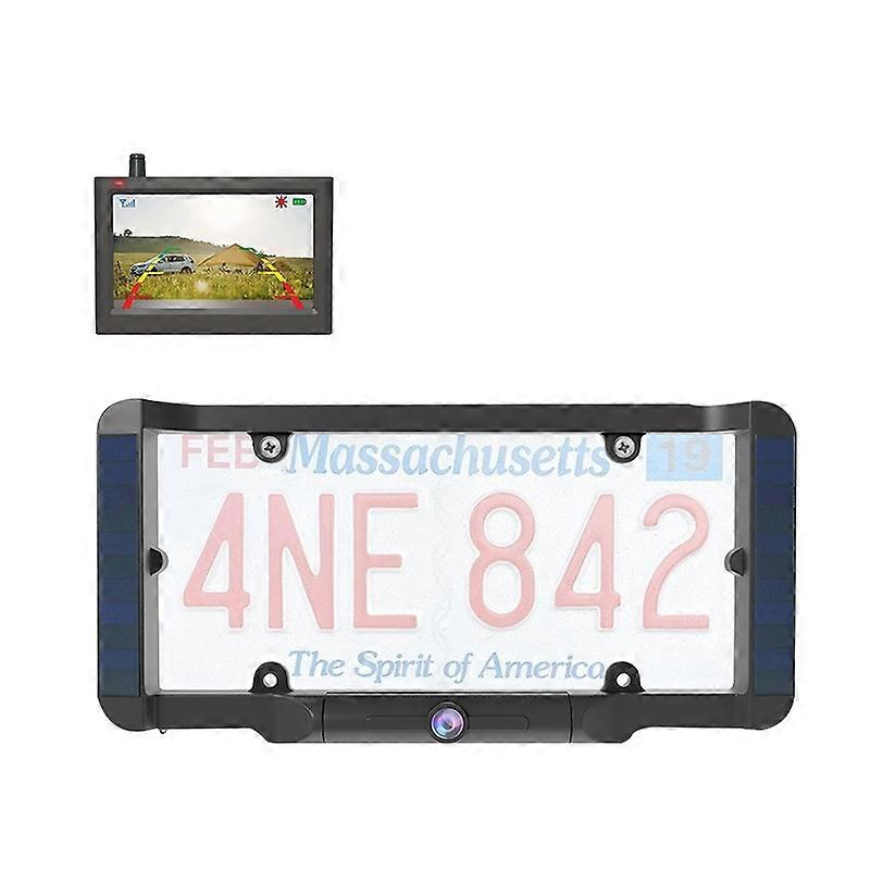 Solar Integrated License Plate Wireless Transmission Camera Reversing Display BC03