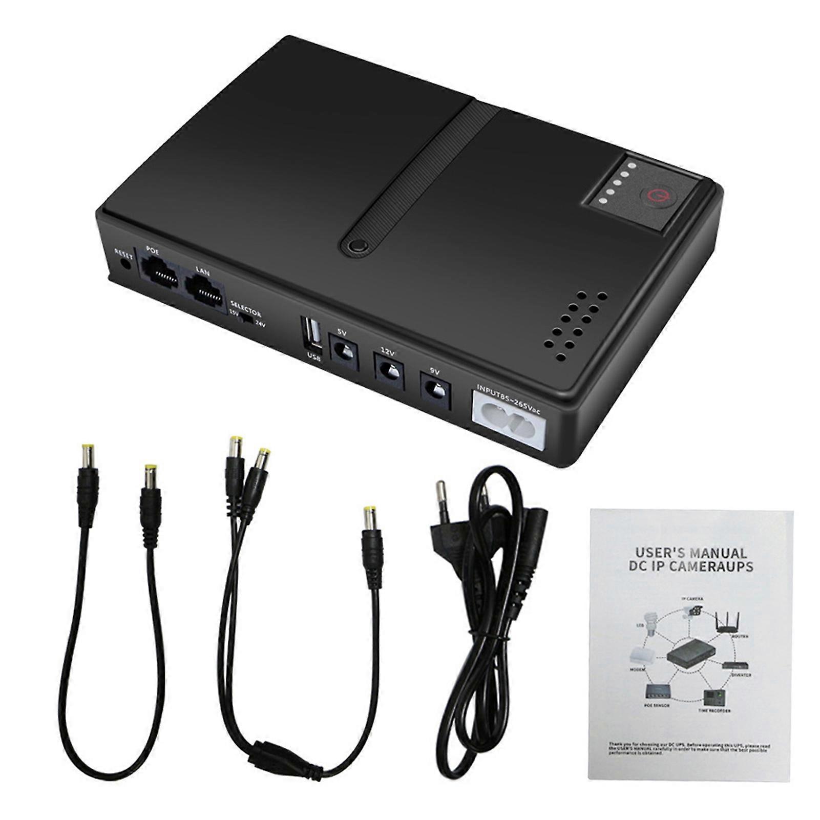 Uninterruptible Power Supply 15V 24V POE 5V 9V 12V USB 18W Output DC UPS Battery Backup for Camera Router Optical Modem