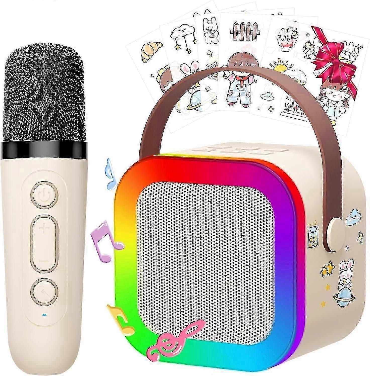 子供のためのカラオケマシン、女の子と男の子の年齢4、5、6、7、8、9、10 +歳のための2つのワイヤレスマイクを備えたミニカラオケおもちゃ、Birのためのアイデアガールズギフト