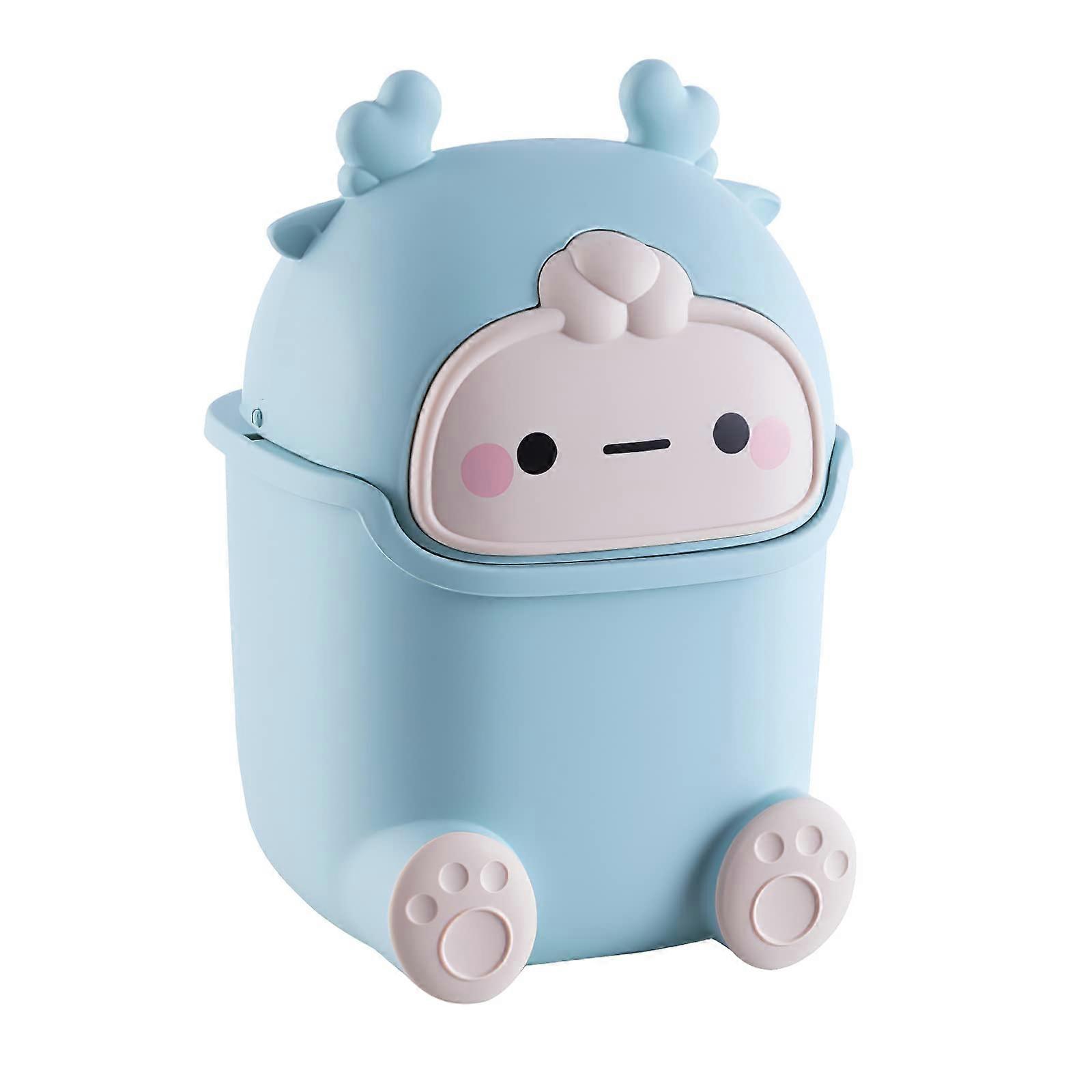 Cute Trash Can 2-Liter Polypropylene Animal Shape Desktop Waste Bin for Home Office Use