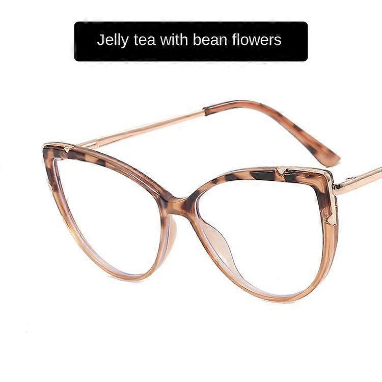 2022 New Retro TR90 Anti-Blue Light Spectacle Frame Cat Eye Plain Glasses Retro Concave Fashion Women's Glasses
